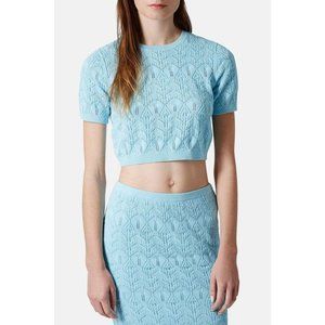 TOPSHOP 'Pointelle' Crop Top & Skirt Set